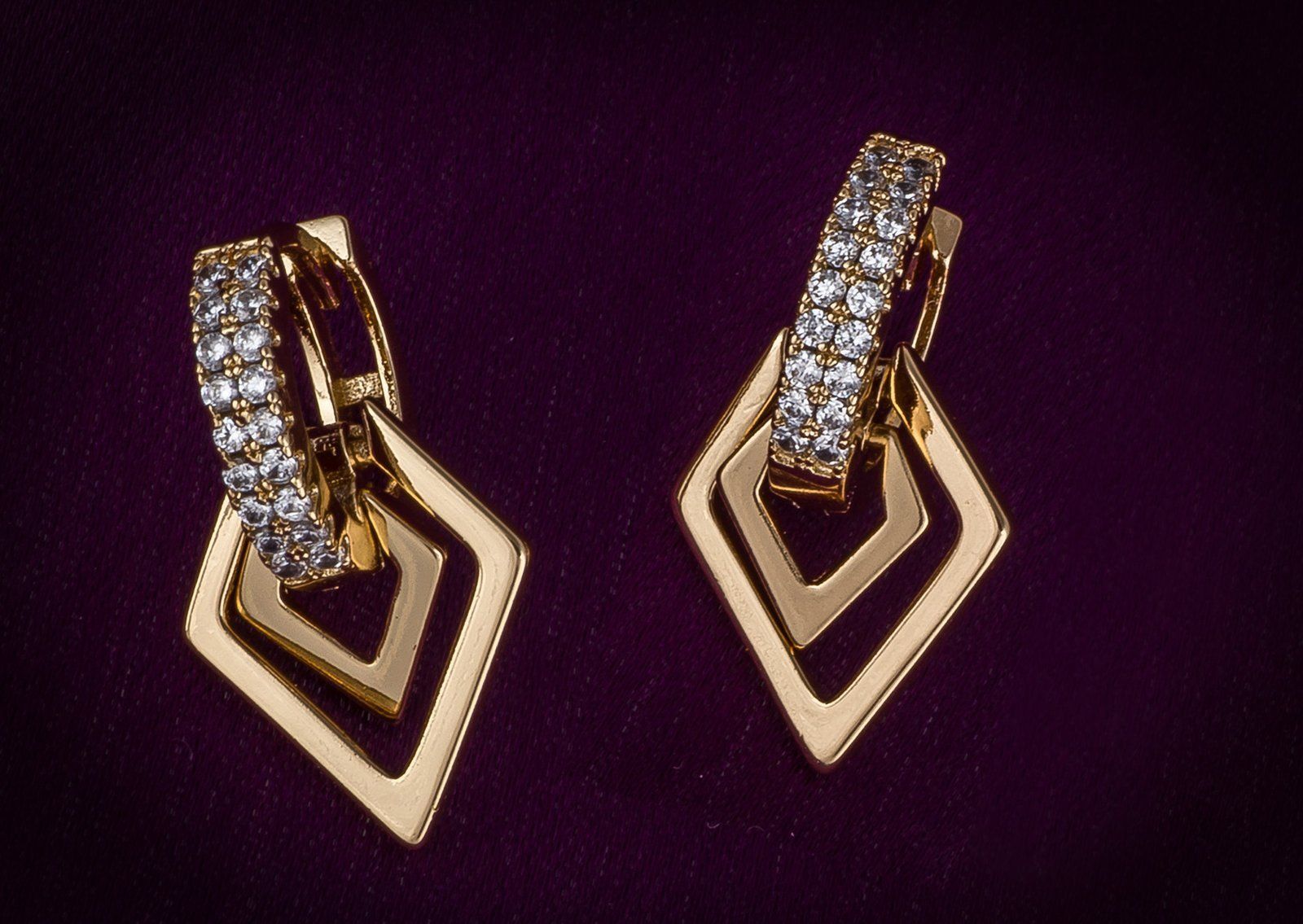 Morison Golden Cluster Earrings Radiant Shine in Every Detail