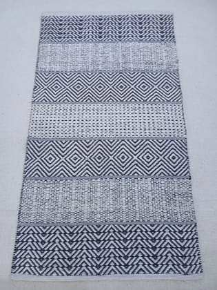 Premium Handloom Handmade Carpet Rug 2x3 Feet | Traditional Indian Cotton Floor Rug | Multicolor Striped Home Decor Mat