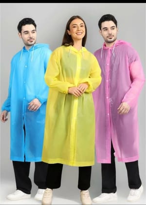 Universal Waterproof Hooded Rain Coat Outdoor Water Resistant Rain Suit for Men Women Boys and Girls Pack of 1 Multicolour(Assorted Colors)