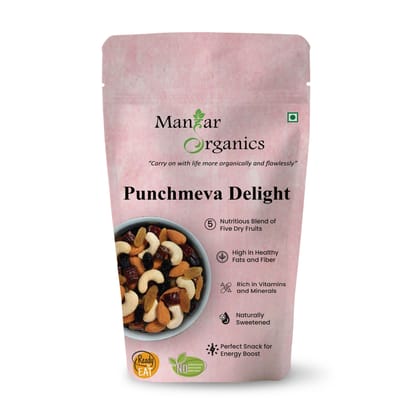 ManHar Organics Panchmeva Delight 400g | Almonds, Cashew, Raisins & Dates | Premium Dry Fruits Mix | Fasting-Friendly & Healthy Snack