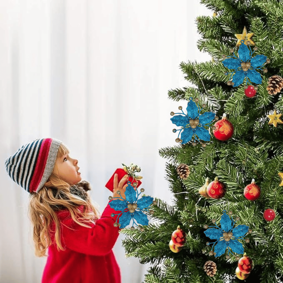 Mistletoe Leaves Blue - 2PC