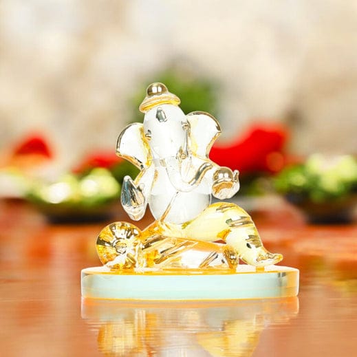 Lord Ganesha Glass Decorative Idol