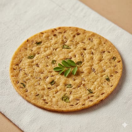 Raiyoli Methi Jeera Khakhra  No Preservatives Added Ready to Eat for Breakfast Easy Snacks - Pack of 2 - 200gm  (14-15 Pcs) each