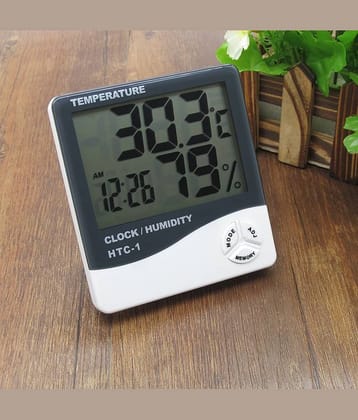 AC Atoms™ Htc-1 Digital Hygrometer Thermometer Humidity Meter With Clock