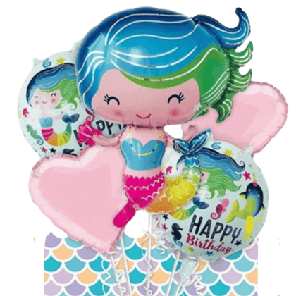 Mermaid Theme Foil balloon Set - Helium Filled - 5PC