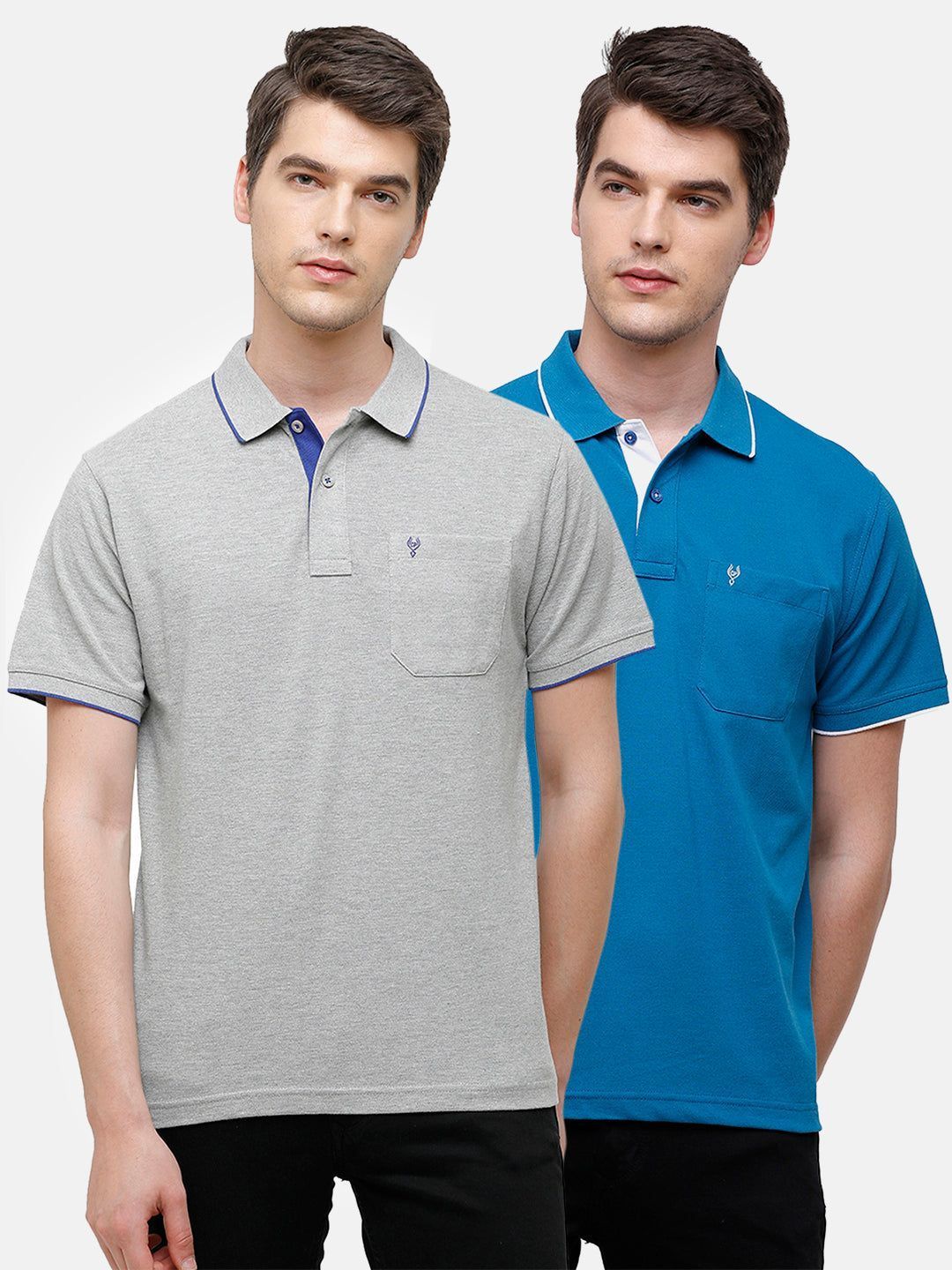 Classic Polo Men's Combo Double Pique Polo Half Sleeve Slim Fit T-Shirt Nova - Pack of 2