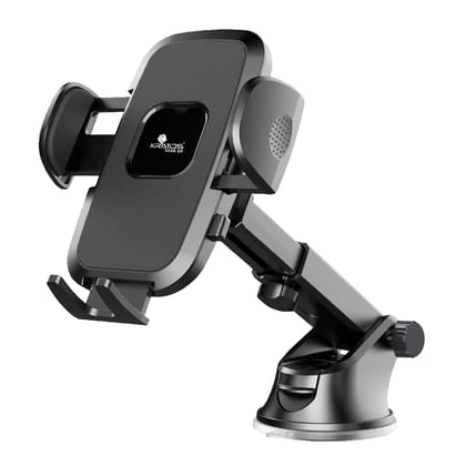Kratos Grip X3 Premium Mobile Holder for Car with Back Button Unlocking Mechanism, Strong Suction Cup, 360° Rotatable,Car Mobile Holder for Wildshield and Dashboard, Compatible with 4 to 7" Smartphone Black / Large