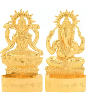 DvR ClicK - Brass Laxmi Ganesh 10 cm Idol