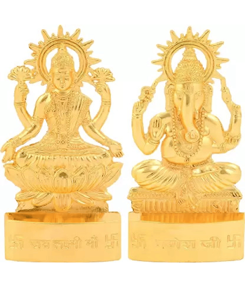 DvR ClicK - Brass Laxmi Ganesh 10 cm Idol