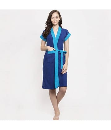 Poorak Blue Free Size Bathrobe ( Pack of 1 )