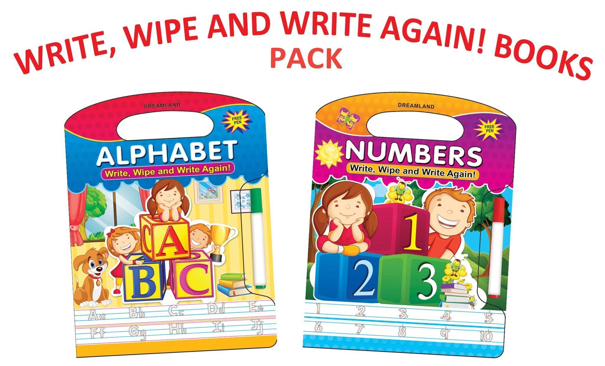 Write and Wipe Books- Pack (English, Paperbac [Paperback] Dreamland Publications
