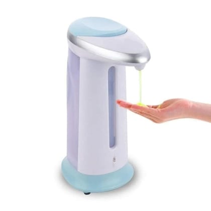 Automatic Soap Dispenser, 350ml Capacity, Touch Less Battery Operated Infrared Sensor, White and Blue Automatic Soap Dispenser, 350ml Capacity, Touch Less Battery Operated Infrared Sensor, White and Blue