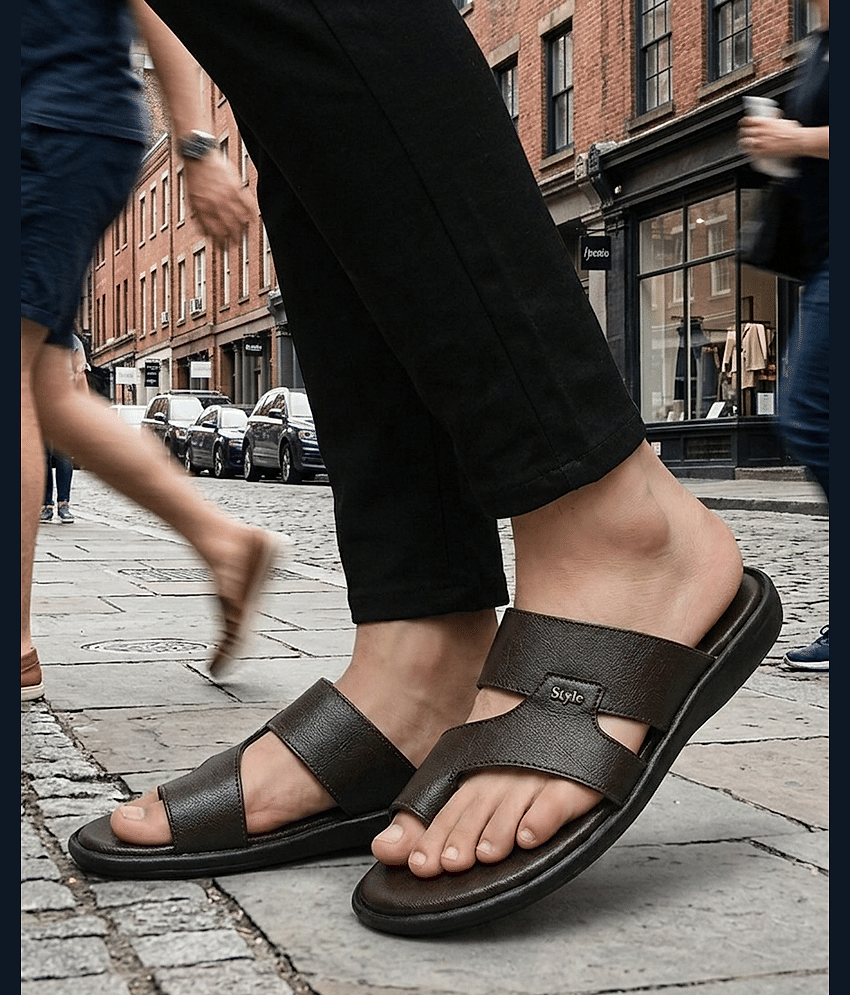 Runrave STYLE - Brown Men's Korean Sandals