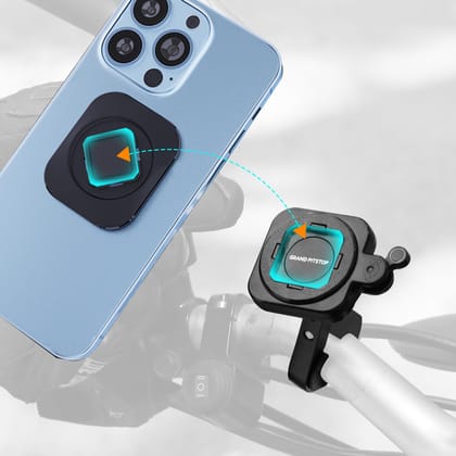 GRAND PITSTOP Mobile Holder for Bikes, Motorcycle, Scooter, Bicycles, Quick Lock Gen-2 with Ultra MAG-Lock Technology Handlebar Bike Mobile Holder for Map and GPS Navigate & 360° Rotation Phone Mount GRAND PITSTOP Mobile Holder for Bikes, Motorcycle, Sco