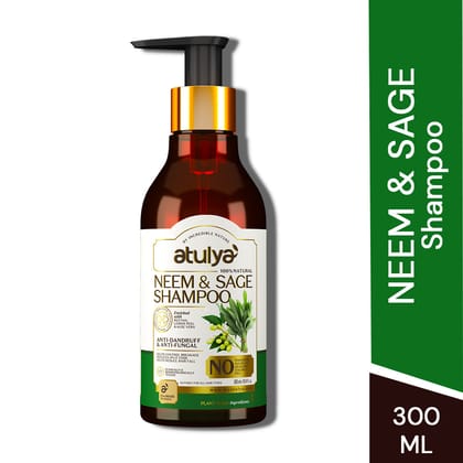 Atulya Neem & Sage Shampoo | Anti-dandruff and Anti-fungal - 300ml Atulya Neem & Sage Shampoo | Anti-dandruff and Anti-fungal - 300ml