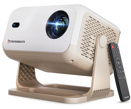 Crossbeats Lumex Cine Smart Home Projector 4k Ultra HD, Native 1080p, Mini Projector for Room,16000 Lumens Android OS, Built-in - Netflix, Prime, YouTube, Portable, Speaker, WiFi, 300" Display Cinema Crossbeats Lumex Cine Smart Home Projector 4k Ultra HD