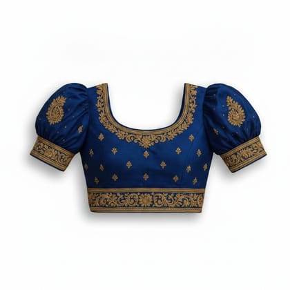 Women's Embroidered Blue Ethnic Blouse