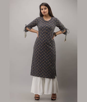 MAUKA - Blue Straight Rayon Women's Stitched Salwar Suit ( Pack of 1 )