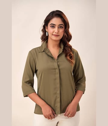 NeshamaKurti Women Solid Crepe Shirt ( Olive )