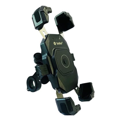 BOBO BM20 PRO Plus Four Corners Secure Grip with PRO Plus Vibration Damper Waterproof Bike/Motorcycle/Scooter Mobile Phone Holder Mount Ideal for Maps and GPS Navigation (Black) BOBO BM20 PRO Plus Four Corners Secure Grip with PRO Plus Vibration Damper W