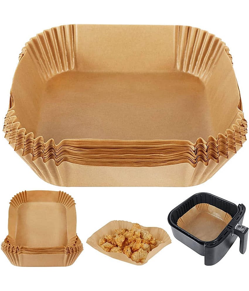 Radhe Creation Airfryer Papers Disposable, 100PCS Non-Stick Parchment Paper, Air Fryer Liners for 5-8QT Air Fryer, Baking, Roasting Microwave (8 Inch Square) (8 Inch Square 100 PCs)