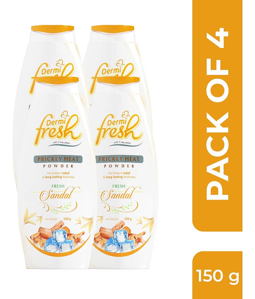 DERMIFRESH Sandal Fragrance Talc 150 gm Pack of 4