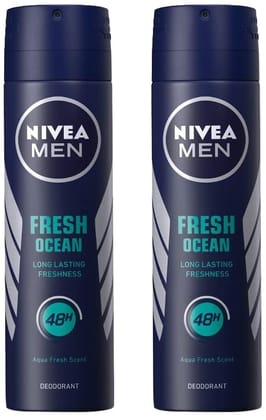 Nivea Men Fresh Ocean Aquatic Deodorant Spray, 150Ml (Pack Of 2) Nivea Men Fresh Ocean Aquatic Deodorant Spray, 150Ml (Pack Of 2) - 150 ml (Pack of 2)