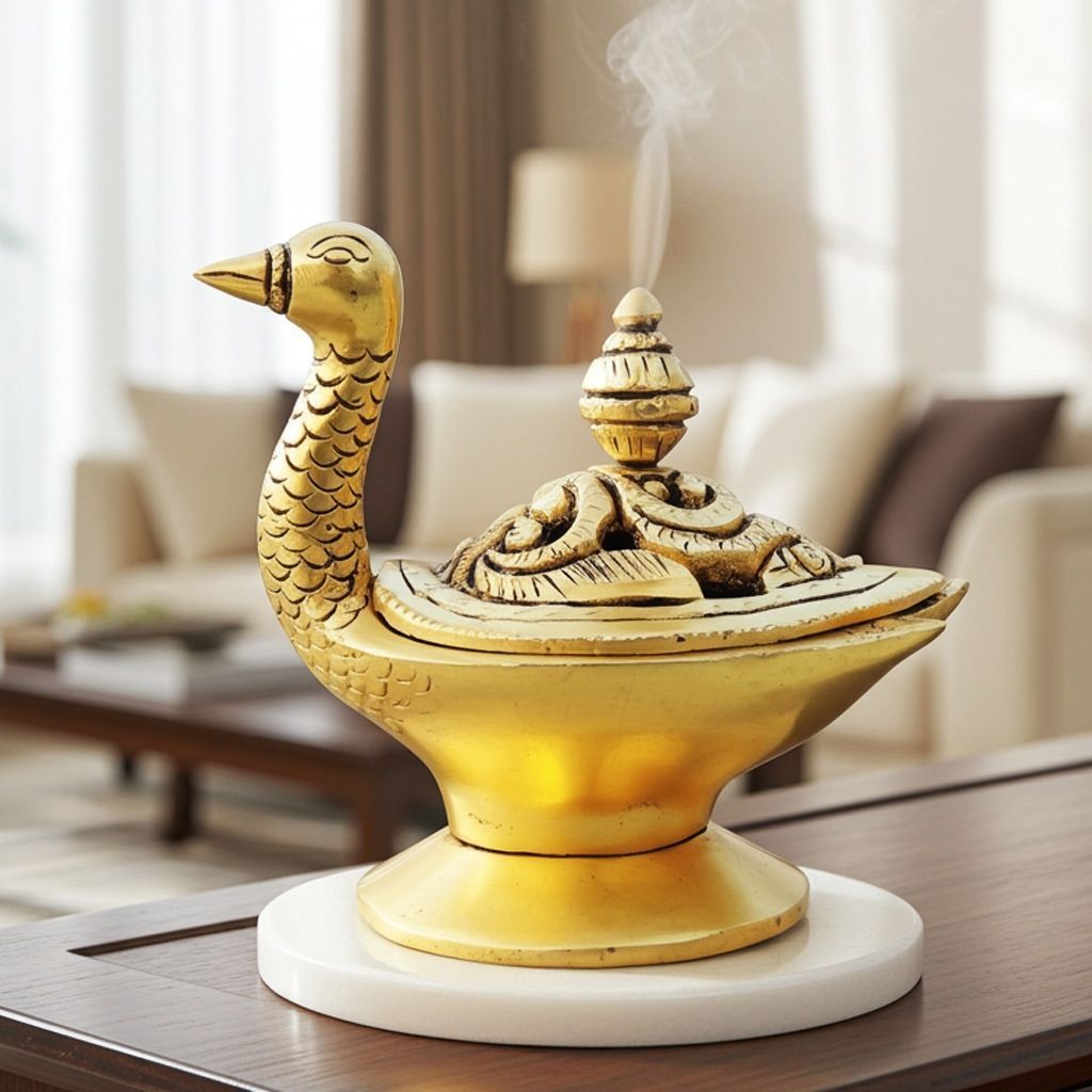 Brass Showpiece Duck Shape Loban, Bakhoor Dan (BSMAS1681 C)