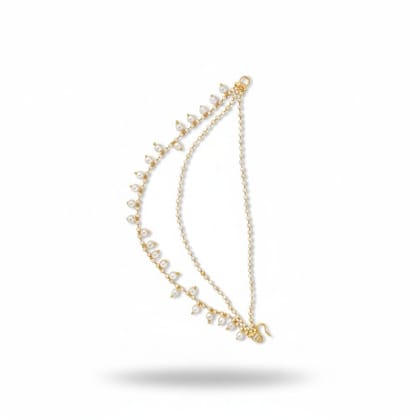 Traditional Pearl Embellished Gold-Toned Nath with Chain