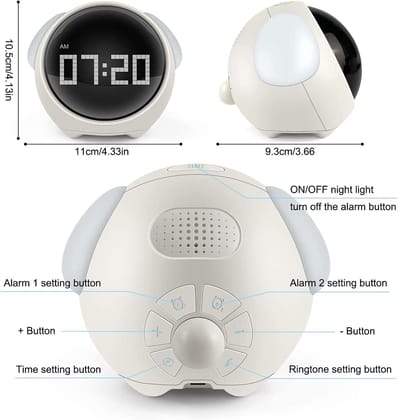 Cute Cartoon Animal Alarm Clock with Night Light and Dual Alarms for Kids, Bedroom, Home Decoration"assorted colour