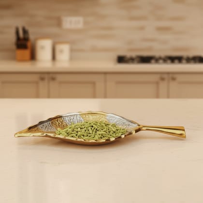 Brass Showpiece Neem Leaf Two Tone Diwali Gifting Item (BMAS120)