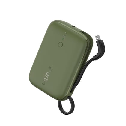 URBN 10000 mAh Nano Link Power Bank with in-Built USB-C Cable| 22.5W Fast Charging | Type C PD (Input& Output) | Made in India | Two Way Fast Charge | for iPhone, Android & More (Camo) URBN 10000 mAh Nano Link Power Bank with in-Built USB-C Cable| 22.5W 