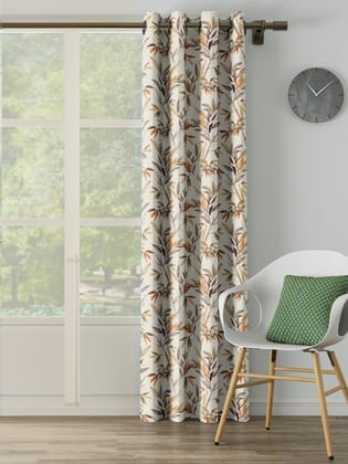 DDECOR - 100% PolyesterLeaves PatternLarge Door 9 Ft|135 CM X 260 CM| - Gold