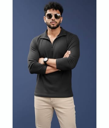 Parona Men Polyester Regular Fit Solid T-Shirt ( Grey )