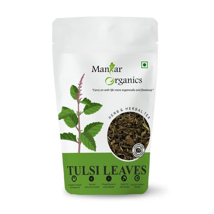 ManHar Organics Tulsi Leaves 100gm | Queen of Herbs | Dried Tulsi Leaves | Ocimum tenuiflorum & Indian Holy Basil