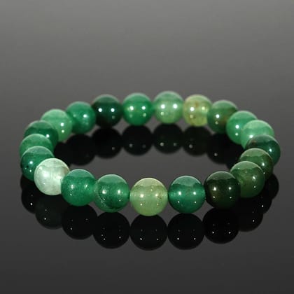 Green Aventurine Beaded Bracelet  Custom Size | Natural Healing Crystal (Bead Size - 8 mm ) (Size - 9")
