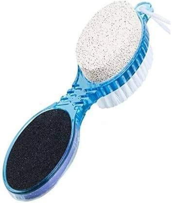Elecsera 4 in 1 Pedicure Brush Set Cleanse Scrub Buff Foot Scrubber Nail Emery File (Multicolor)