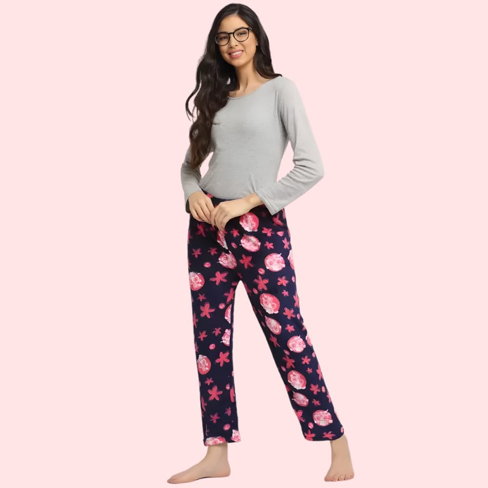 Ladies Winter Warm Printed Pajamas – Pack of 2