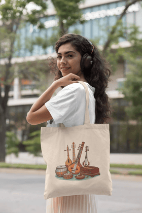 Musical Instruments Print Tote Bag