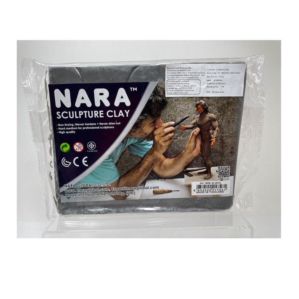 Artline Nara Sculpture Clay in Grey Colour | for Professional Sculptures & Model Makers | Oil Based Modelling Material