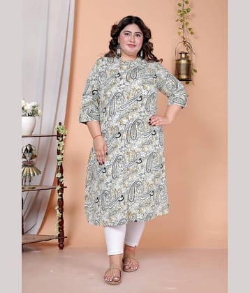 Avnii Women Cotton Printed A-line Kurti ( Black )