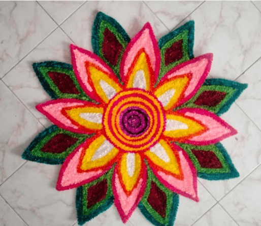 Floor Rangoli Design Backdrop
