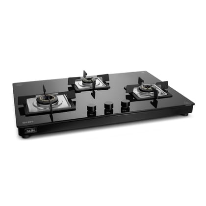 3 Burner Ultra Slim Top Knob Glass Cooktop with High Efficiency Forged Brass Burners - (CT1036USTN)