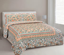 3001-k-Bedsheet Adda- Pure Cotton Double Bedsheet With Two Pillow Cover - Special Offer for Min 2 or More buyer Customer -DB-(90*108 IN)