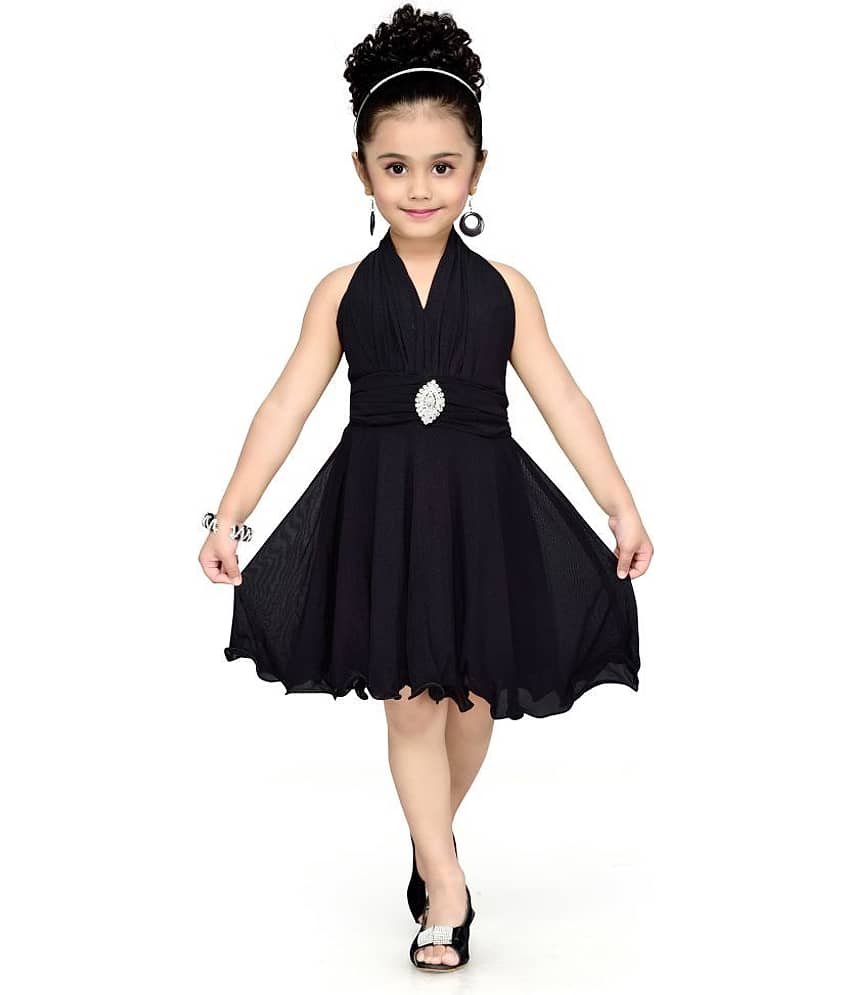 Aarika Nylon Frock For Girls ( Pack of 1 , Black )