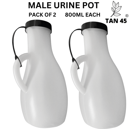 Urine Pot for Men Toilet, Urinal Collector For Adults With Lid Pack Of 2 800ml Each