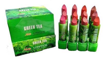 Elecsera Insta Beauty Green Tea Creamy Enrich Velvet Matte Premium Lipstick Pack of 12