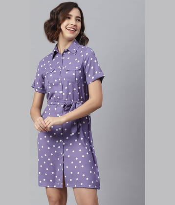 StyleStone Women Polyester Shirt Dress ( Blue )