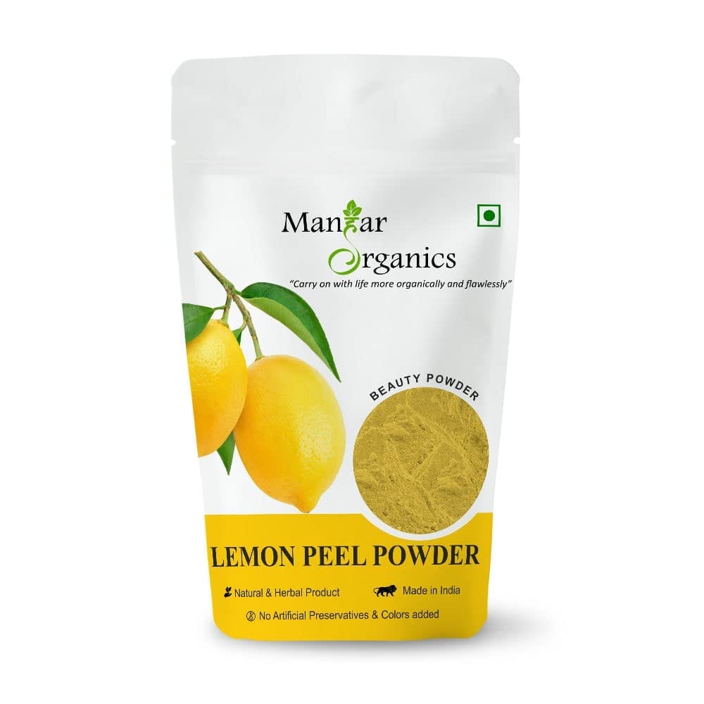 ManHar Organics Lemon Peel Powder 100gm | Pure & Natural | Skin Brightening, Oil Control & Tan Removal | Herbal Face & Hair Care