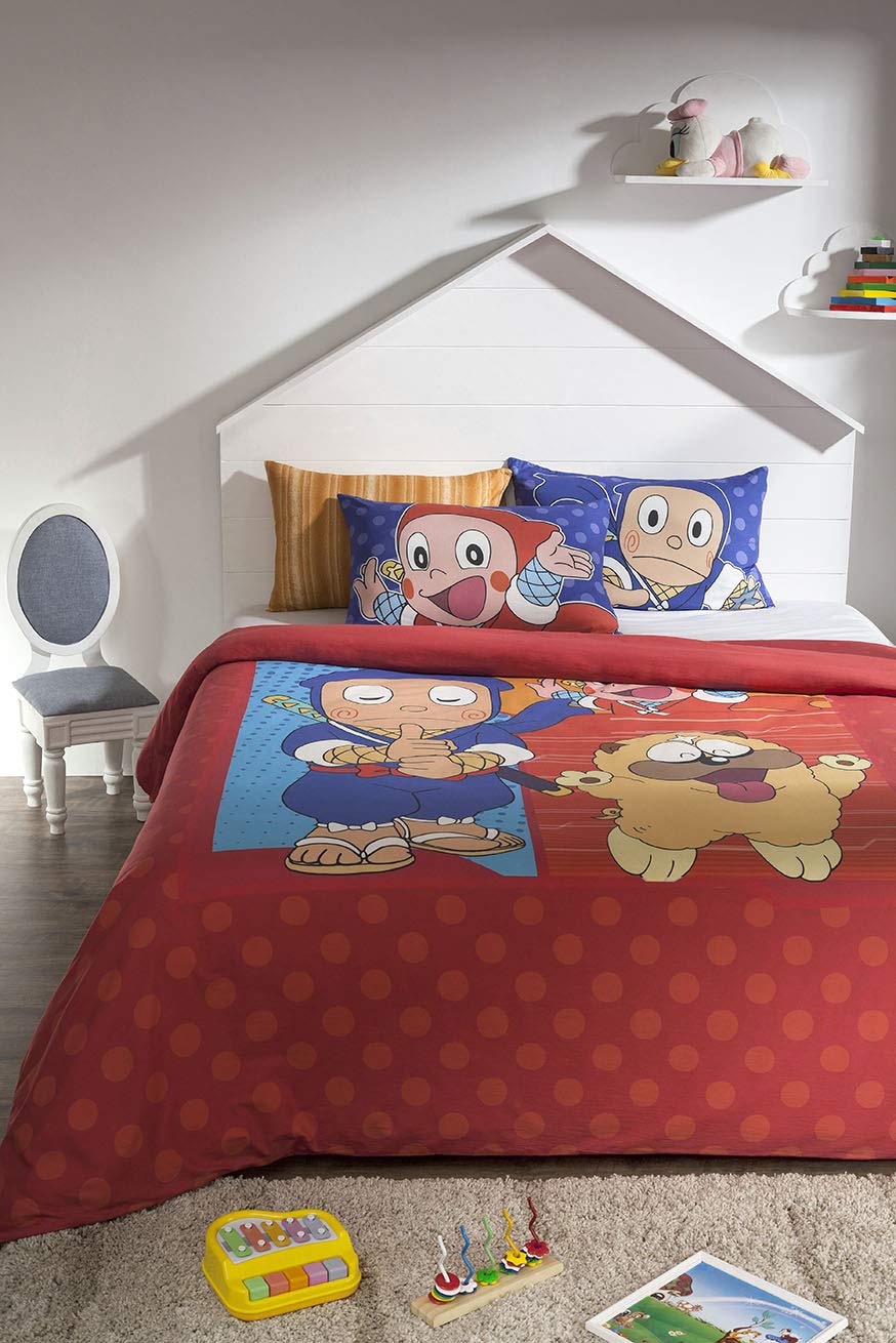 DDECOR - Viacom Collection 100% Cotton Kids & Teens Pattern 150TC King Bedsheet |229 CM X 274 CM| with 2 Pillow Covers